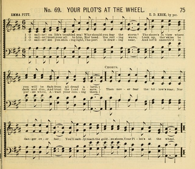 Grace and Glory: a choice collection of sacred songs, original and selected, for Sabbath-schools, revivals, etc. page 75