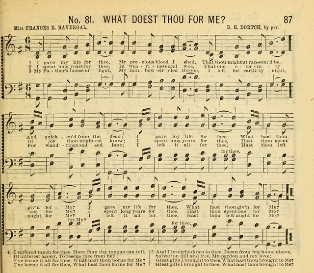 Grace and Glory: a choice collection of sacred songs, original and selected, for Sabbath-schools, revivals, etc. page 87