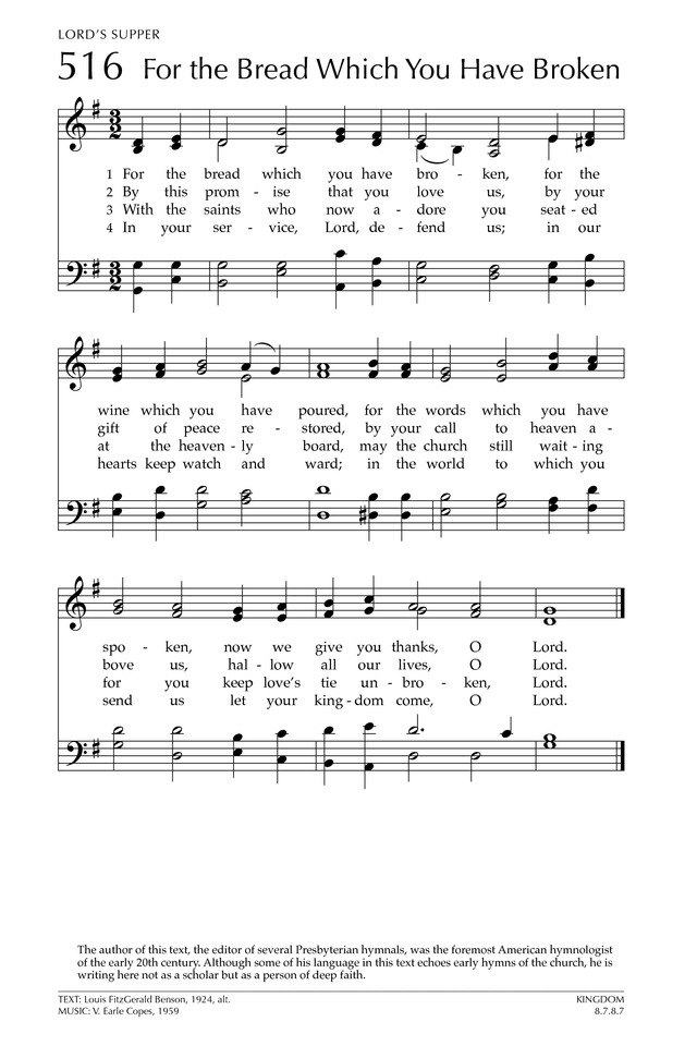 Glory to God: the Presbyterian Hymnal page 661