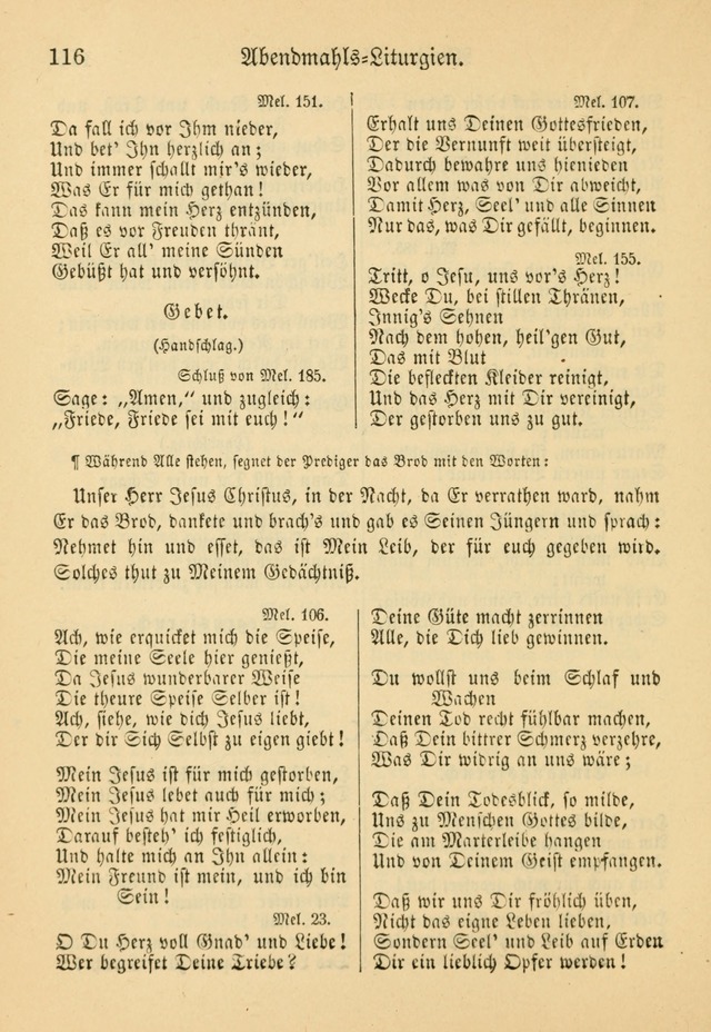 Gesangbuch der Evangelischen Brüdergemeinen in Nord Amerika (Neue vermehrte Aufl.) page 116