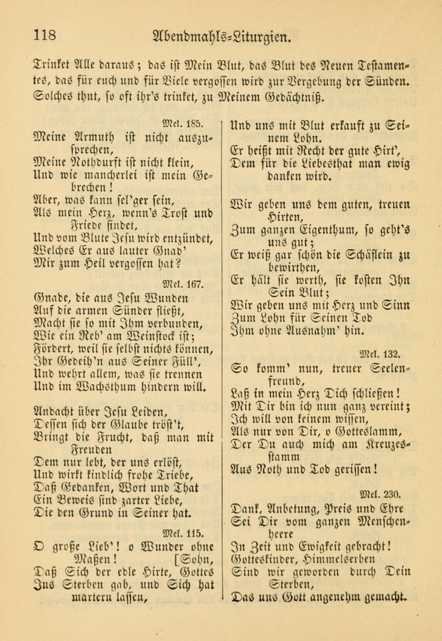 Gesangbuch der Evangelischen Brüdergemeinen in Nord Amerika (Neue vermehrte Aufl.) page 118