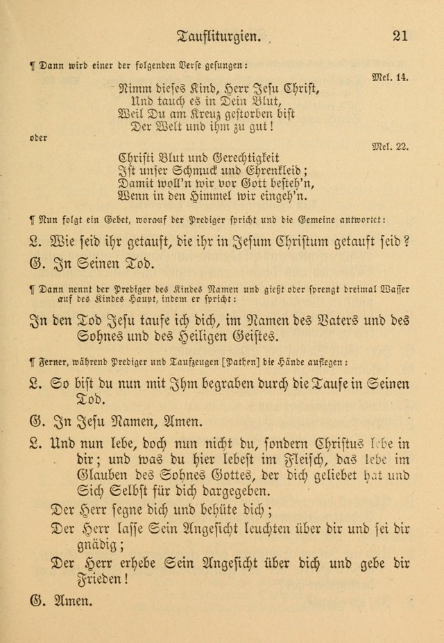 Gesangbuch der Evangelischen Brüdergemeinen in Nord Amerika (Neue vermehrte Aufl.) page 21