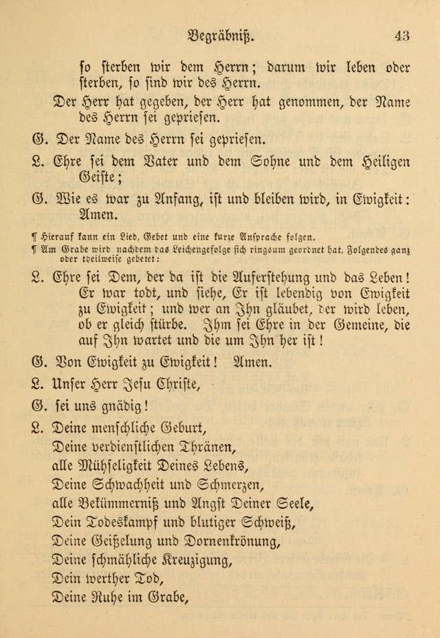 Gesangbuch der Evangelischen Brüdergemeinen in Nord Amerika (Neue vermehrte Aufl.) page 43