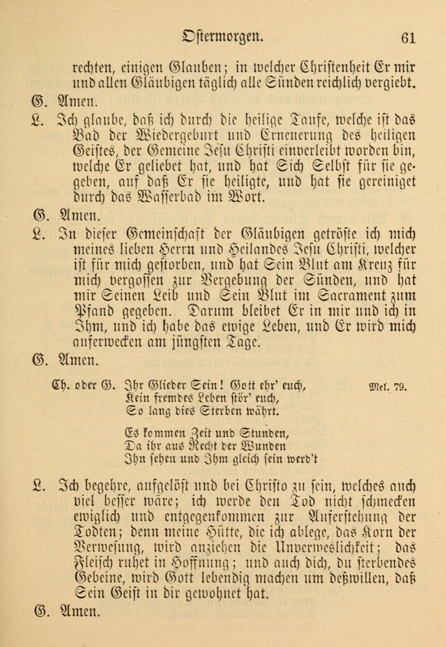 Gesangbuch der Evangelischen Brüdergemeinen in Nord Amerika (Neue vermehrte Aufl.) page 61