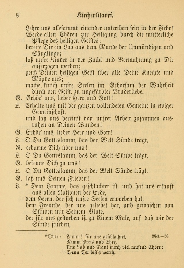 Gesangbuch der Evangelischen Brüdergemeinen in Nord Amerika (Neue vermehrte Aufl.) page 8