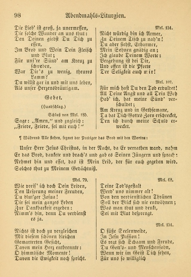 Gesangbuch der Evangelischen Brüdergemeinen in Nord Amerika (Neue vermehrte Aufl.) page 98