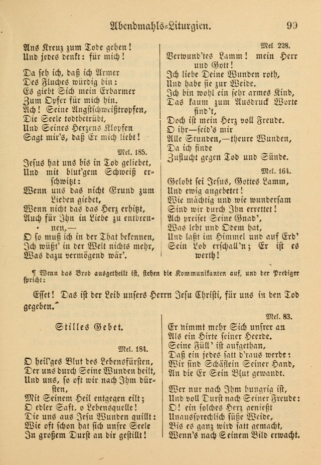 Gesangbuch der Evangelischen Brüdergemeinen in Nord Amerika (Neue vermehrte Aufl.) page 99