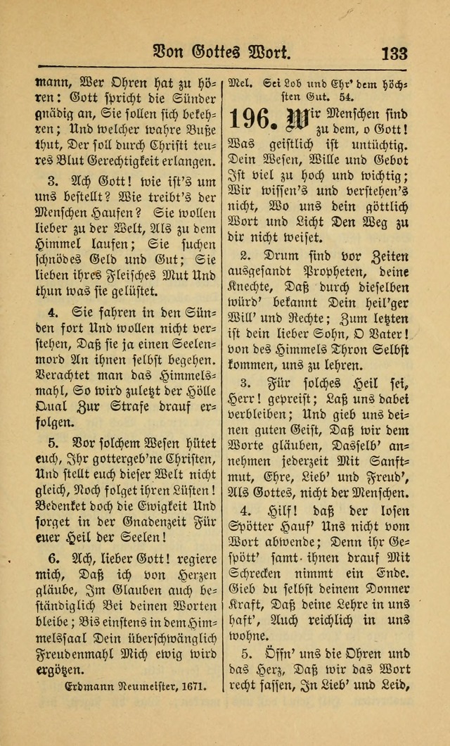 Gesangbuch für Gemeinden des Evangelisch-Lutherischen Bekenntnisses (14th ed.) page 133