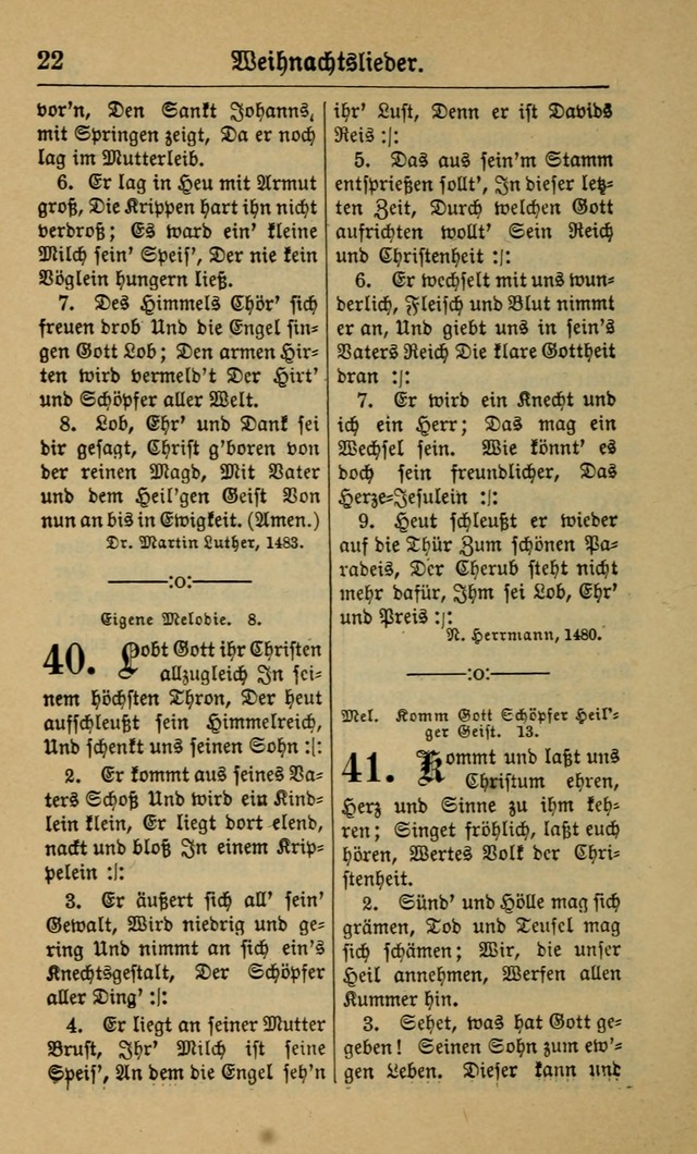 Gesangbuch für Gemeinden des Evangelisch-Lutherischen Bekenntnisses (14th ed.) page 22