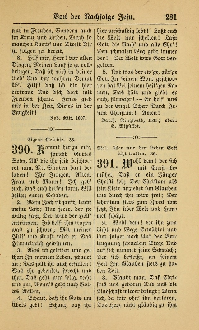 Gesangbuch für Gemeinden des Evangelisch-Lutherischen Bekenntnisses (14th ed.) page 281