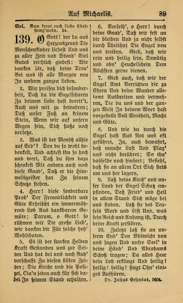 Gesangbuch für Gemeinden des Evangelisch-Lutherischen Bekenntnisses (14th ed.) page 89