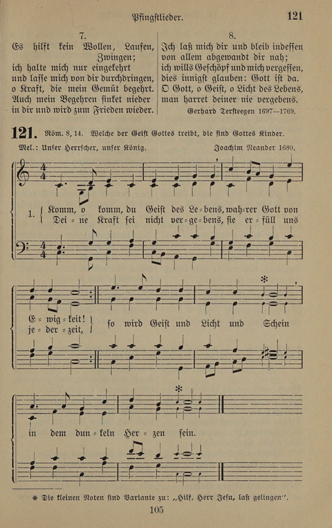 Gesangbuch: zum gottesdienstlichen und häuslichen Gebrauch in Evangelischen Mennoniten-Gemeinden (3rd ed.) page 105