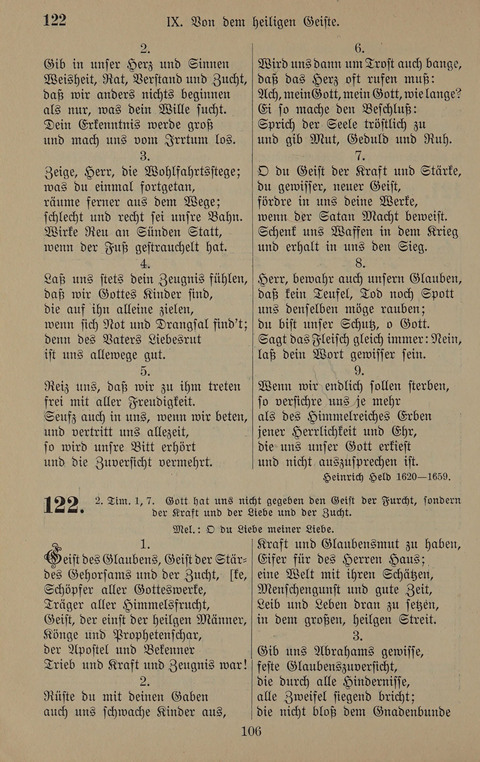Gesangbuch: zum gottesdienstlichen und häuslichen Gebrauch in Evangelischen Mennoniten-Gemeinden (3rd ed.) page 106
