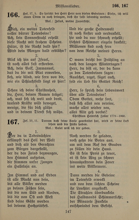 Gesangbuch: zum gottesdienstlichen und häuslichen Gebrauch in Evangelischen Mennoniten-Gemeinden (3rd ed.) page 147