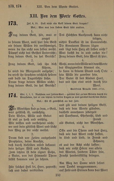 Gesangbuch: zum gottesdienstlichen und häuslichen Gebrauch in Evangelischen Mennoniten-Gemeinden (3rd ed.) page 152