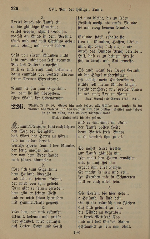 Gesangbuch: zum gottesdienstlichen und häuslichen Gebrauch in Evangelischen Mennoniten-Gemeinden (3rd ed.) page 198