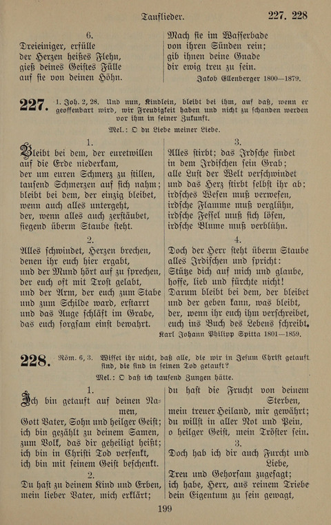 Gesangbuch: zum gottesdienstlichen und häuslichen Gebrauch in Evangelischen Mennoniten-Gemeinden (3rd ed.) page 199