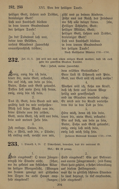 Gesangbuch: zum gottesdienstlichen und häuslichen Gebrauch in Evangelischen Mennoniten-Gemeinden (3rd ed.) page 204