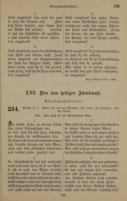 Gesangbuch: zum gottesdienstlichen und häuslichen Gebrauch in Evangelischen Mennoniten-Gemeinden (3rd ed.) page 205