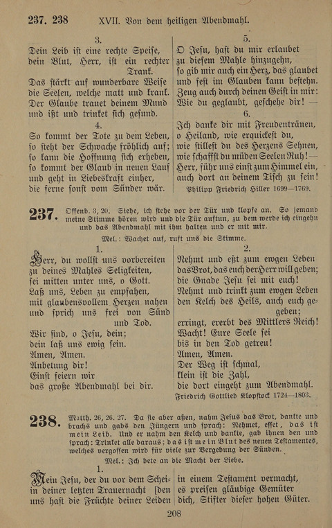 Gesangbuch: zum gottesdienstlichen und häuslichen Gebrauch in Evangelischen Mennoniten-Gemeinden (3rd ed.) page 208