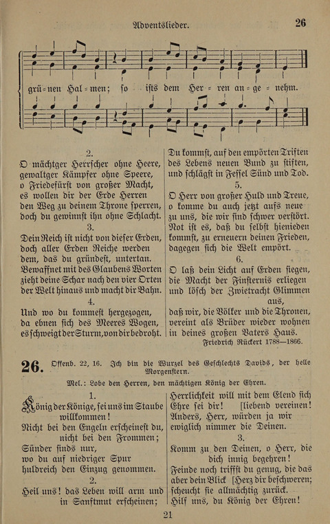 Gesangbuch: zum gottesdienstlichen und häuslichen Gebrauch in Evangelischen Mennoniten-Gemeinden (3rd ed.) page 21