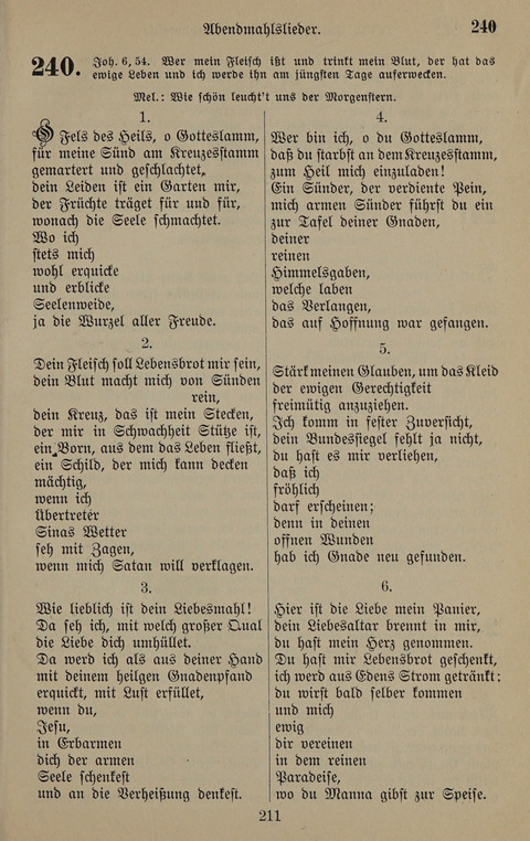 Gesangbuch: zum gottesdienstlichen und häuslichen Gebrauch in Evangelischen Mennoniten-Gemeinden (3rd ed.) page 211
