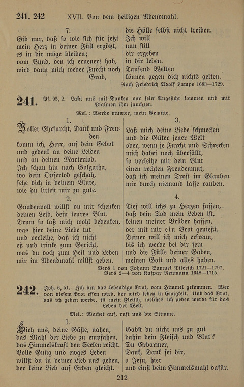 Gesangbuch: zum gottesdienstlichen und häuslichen Gebrauch in Evangelischen Mennoniten-Gemeinden (3rd ed.) page 212