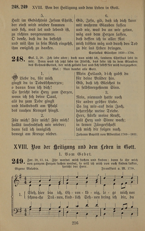 Gesangbuch: zum gottesdienstlichen und häuslichen Gebrauch in Evangelischen Mennoniten-Gemeinden (3rd ed.) page 216