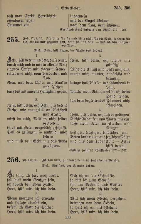 Gesangbuch: zum gottesdienstlichen und häuslichen Gebrauch in Evangelischen Mennoniten-Gemeinden (3rd ed.) page 223