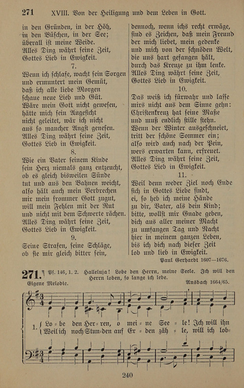 Gesangbuch: zum gottesdienstlichen und häuslichen Gebrauch in Evangelischen Mennoniten-Gemeinden (3rd ed.) page 240