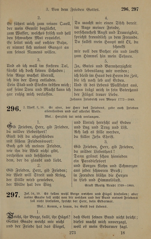 Gesangbuch: zum gottesdienstlichen und häuslichen Gebrauch in Evangelischen Mennoniten-Gemeinden (3rd ed.) page 273