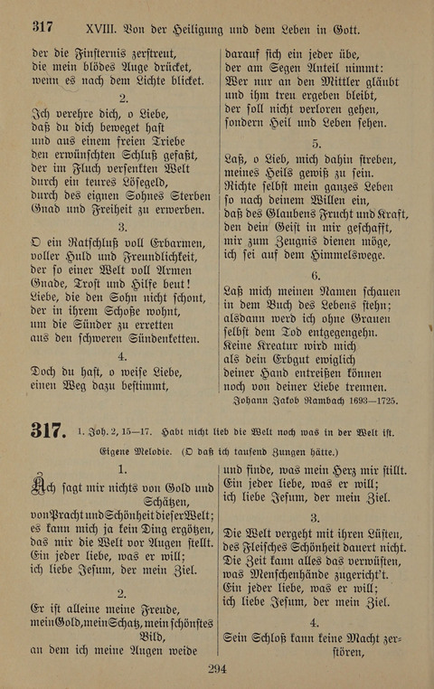 Gesangbuch: zum gottesdienstlichen und häuslichen Gebrauch in Evangelischen Mennoniten-Gemeinden (3rd ed.) page 294