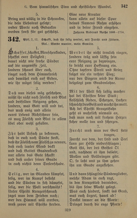 Gesangbuch: zum gottesdienstlichen und häuslichen Gebrauch in Evangelischen Mennoniten-Gemeinden (3rd ed.) page 319