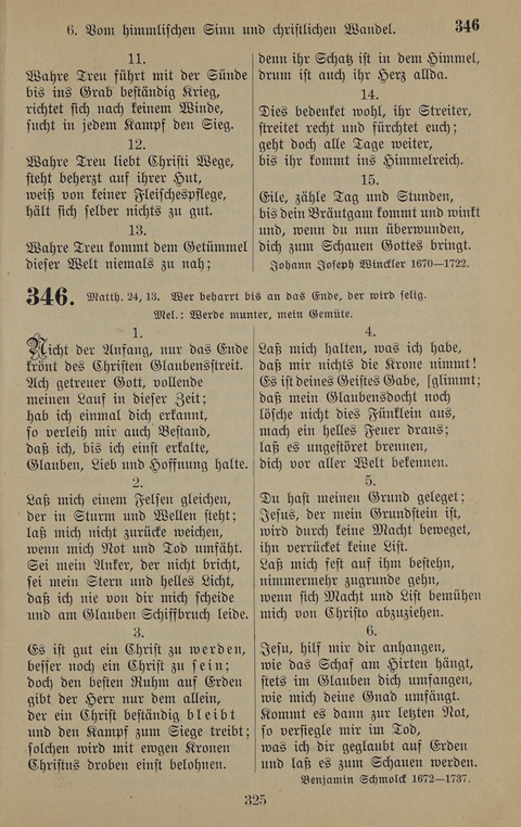 Gesangbuch: zum gottesdienstlichen und häuslichen Gebrauch in Evangelischen Mennoniten-Gemeinden (3rd ed.) page 325