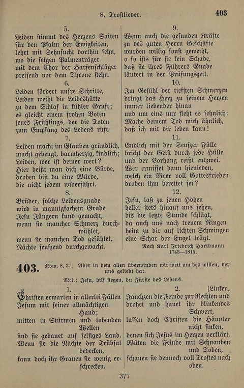 Gesangbuch: zum gottesdienstlichen und häuslichen Gebrauch in Evangelischen Mennoniten-Gemeinden (3rd ed.) page 377