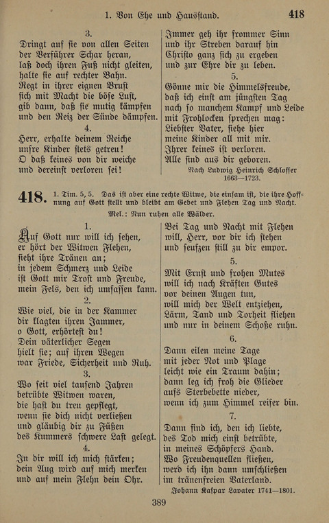 Gesangbuch: zum gottesdienstlichen und häuslichen Gebrauch in Evangelischen Mennoniten-Gemeinden (3rd ed.) page 389