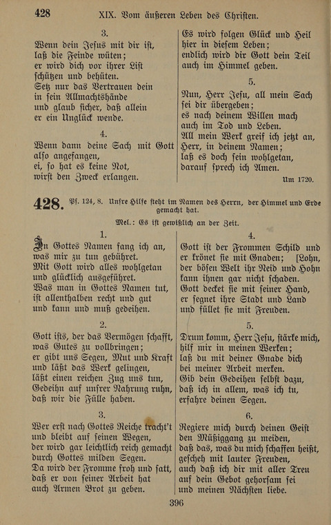 Gesangbuch: zum gottesdienstlichen und häuslichen Gebrauch in Evangelischen Mennoniten-Gemeinden (3rd ed.) page 396