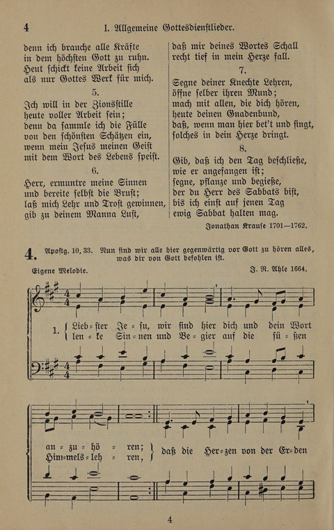 Gesangbuch: zum gottesdienstlichen und häuslichen Gebrauch in Evangelischen Mennoniten-Gemeinden (3rd ed.) page 4