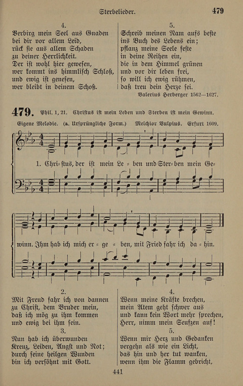Gesangbuch: zum gottesdienstlichen und häuslichen Gebrauch in Evangelischen Mennoniten-Gemeinden (3rd ed.) page 441