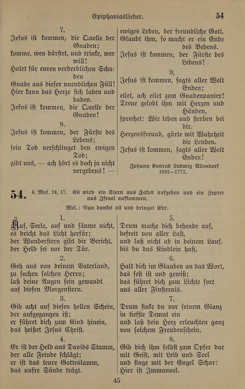Gesangbuch: zum gottesdienstlichen und häuslichen Gebrauch in Evangelischen Mennoniten-Gemeinden (3rd ed.) page 45