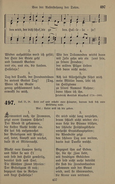 Gesangbuch: zum gottesdienstlichen und häuslichen Gebrauch in Evangelischen Mennoniten-Gemeinden (3rd ed.) page 457
