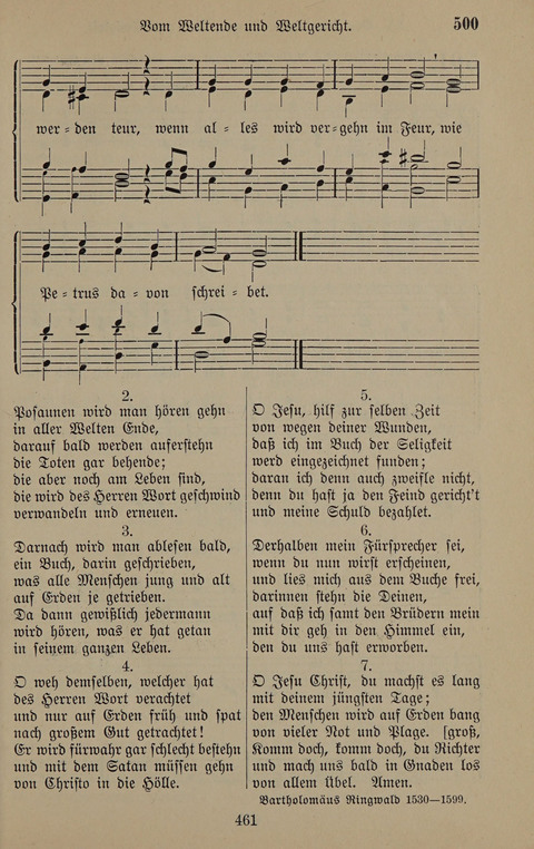 Gesangbuch: zum gottesdienstlichen und häuslichen Gebrauch in Evangelischen Mennoniten-Gemeinden (3rd ed.) page 461