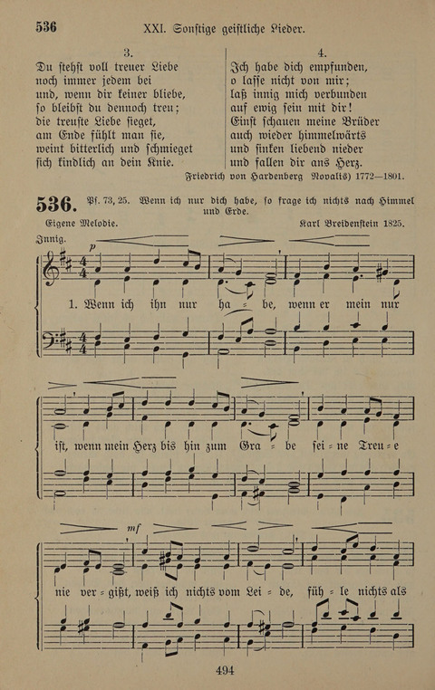 Gesangbuch: zum gottesdienstlichen und häuslichen Gebrauch in Evangelischen Mennoniten-Gemeinden (3rd ed.) page 494