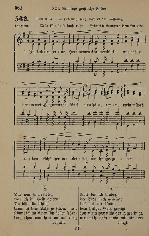 Gesangbuch: zum gottesdienstlichen und häuslichen Gebrauch in Evangelischen Mennoniten-Gemeinden (3rd ed.) page 516