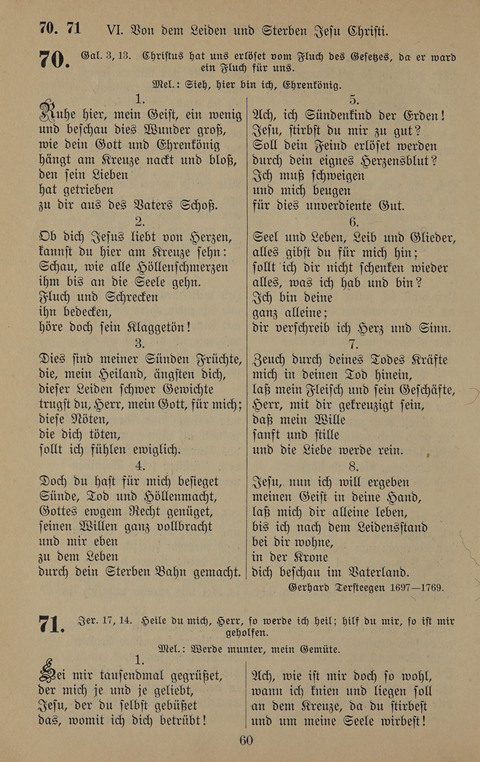 Gesangbuch: zum gottesdienstlichen und häuslichen Gebrauch in Evangelischen Mennoniten-Gemeinden (3rd ed.) page 60