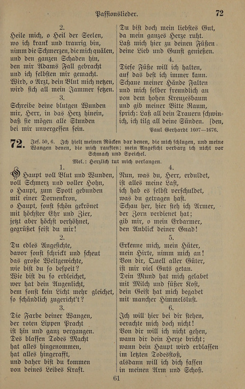 Gesangbuch: zum gottesdienstlichen und häuslichen Gebrauch in Evangelischen Mennoniten-Gemeinden (3rd ed.) page 61