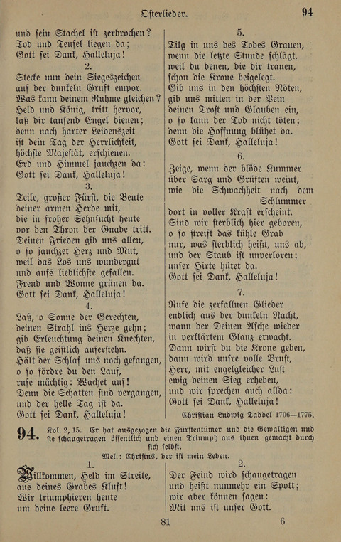 Gesangbuch: zum gottesdienstlichen und häuslichen Gebrauch in Evangelischen Mennoniten-Gemeinden (3rd ed.) page 81