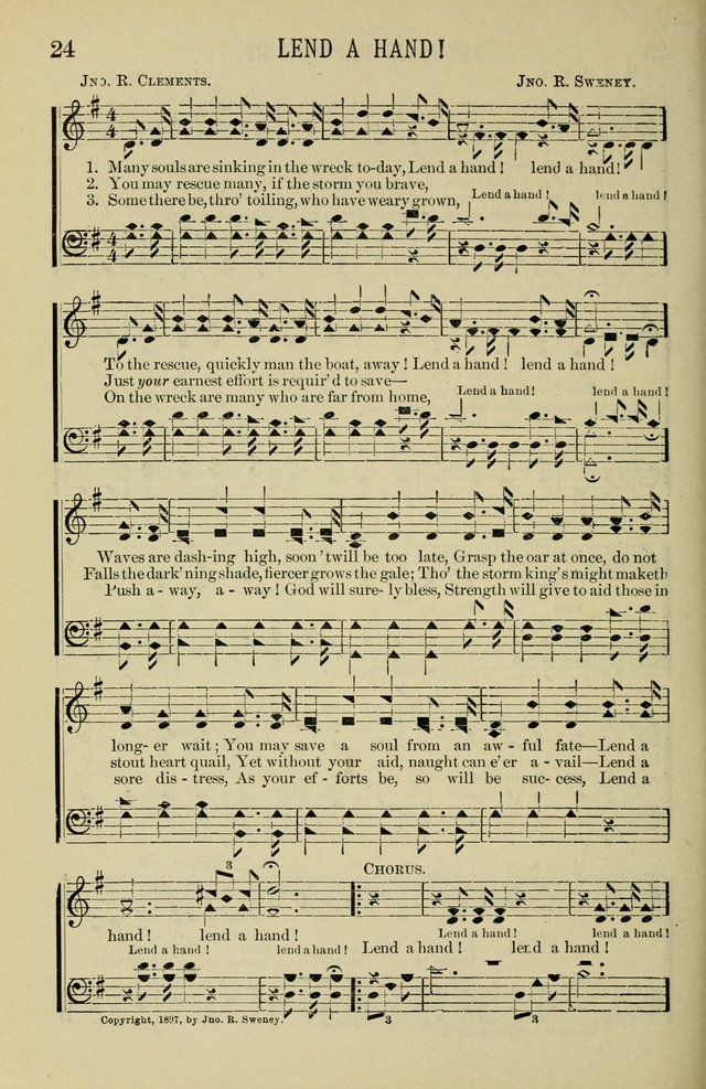 Gospel Hosannas: A Choice Collection of Hymns and Tunes for use in Evangelistic, Brotherhood and Mission Meetings, Sunday School, Etc. page 24