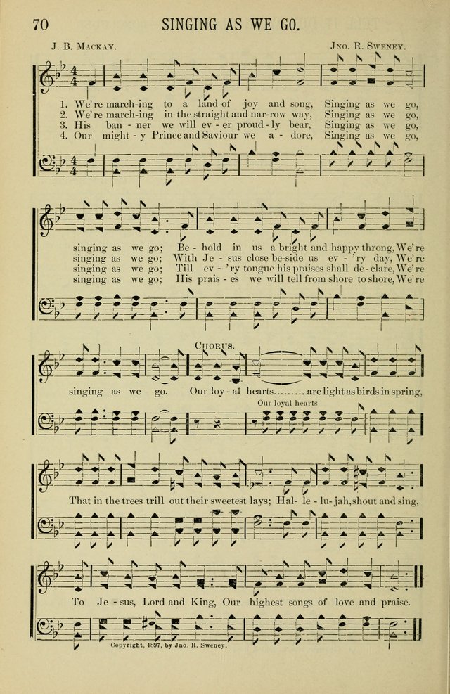 Gospel Hosannas: A Choice Collection of Hymns and Tunes for use in Evangelistic, Brotherhood and Mission Meetings, Sunday School, Etc. page 70