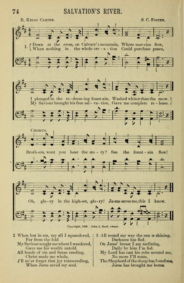Gospel Hosannas: A Choice Collection of Hymns and Tunes for use in Evangelistic, Brotherhood and Mission Meetings, Sunday School, Etc. page 74